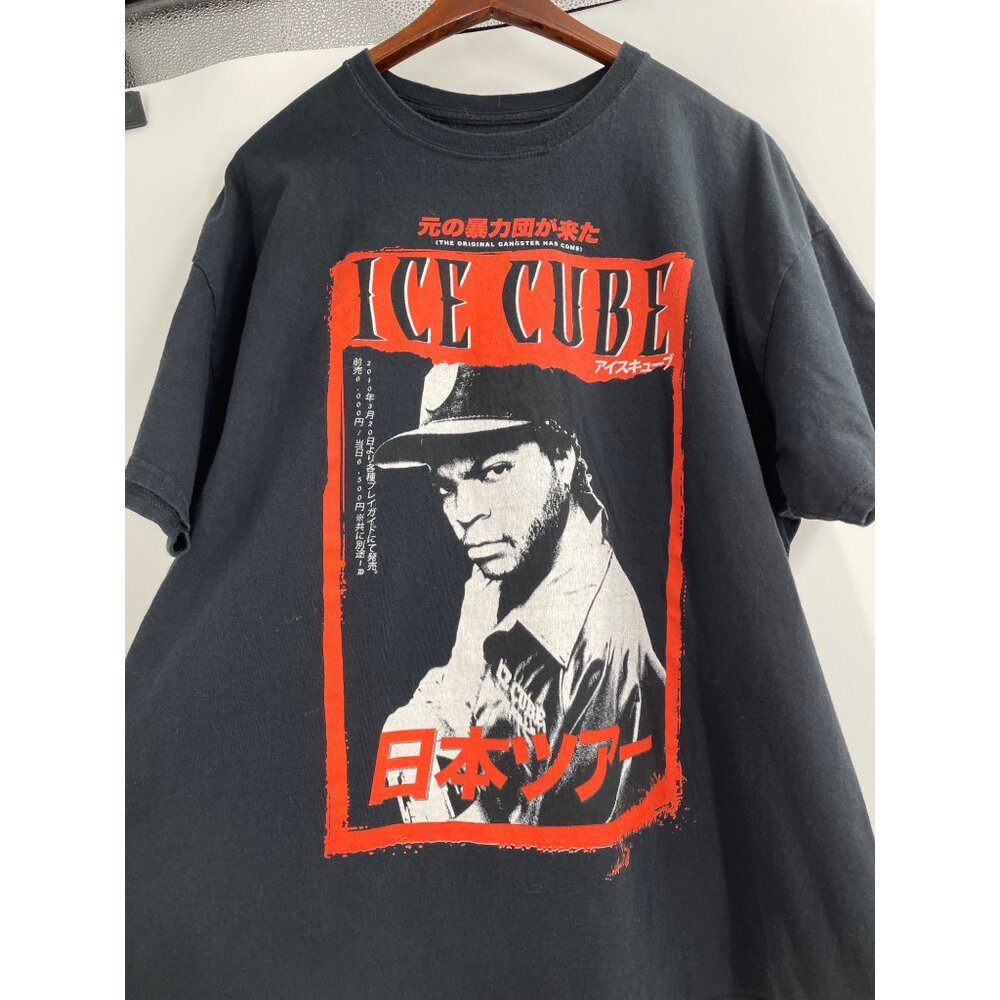Ice Cube Japan Tour T-Shirt Black Red Graphic Print Cotton Short Sleeve XL Rap - Picture 3 of 6